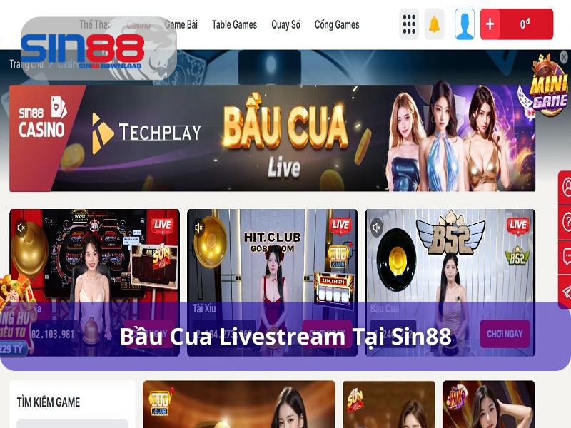 Bầu Cua livestream - Kịch Tính Trong Từng Phiên Cược 5 Bầu cua livestream tại Sin88 được yêu thích