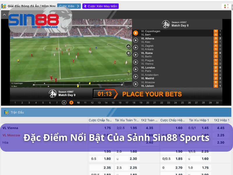 Điểm mạnh nổi bật của sân chơi Sin88 Sports