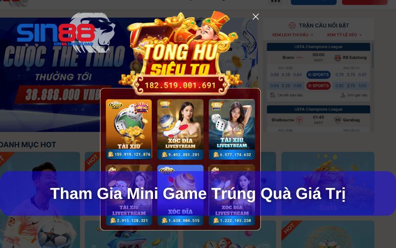 Sin88 - Sân Chơi Giải Trí Trực Tuyến Đa Dạng & Uy Tín 8 Game vui đổi thưởng cùng quà giá trị cao