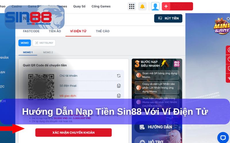 Nạp Tiền Sin88 - Cập Nhật 4 Phương Thức Nạp Nhanh Nhất 8 Nạp tiền vào tài khoản Sin88 với ví điện tử