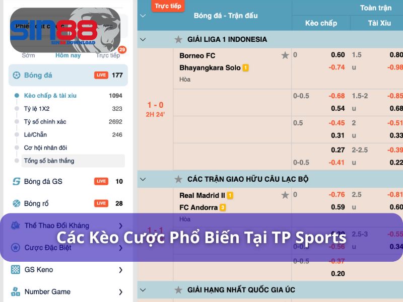 Sảnh cược cung cấp nhiều kèo cược hấp dẫn