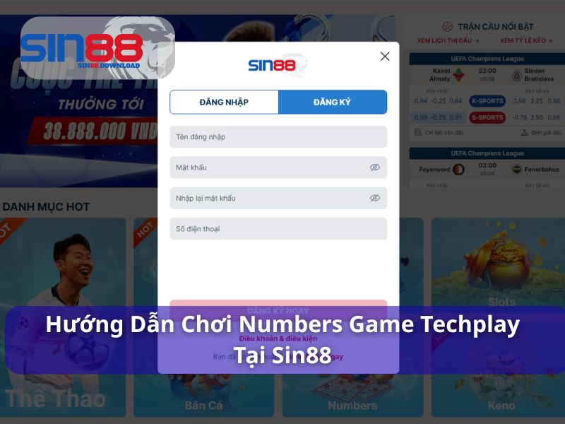Đăng ký Sin88 chơi numbers game TechPlay