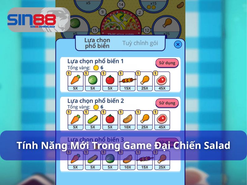 Đại Chiến Salad - Giải Trí Vui Nhộn, Sống Động Tại Sin88 8 Game có nhiều tính năng mới thu hút người chơi